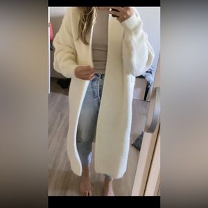 FUZZY OVERSIZED DUSTER CARDIGAN - Extra Long